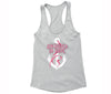 XtraFly Apparel Women's Anchored Hope Breast Cancer Ribbon Racer-back Tank-Top