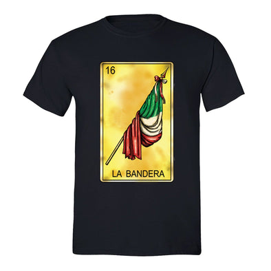 XtraFly Apparel Men's Loteria La Bandera Flag Mexican Heritage Crewneck Short Sleeve T-shirt