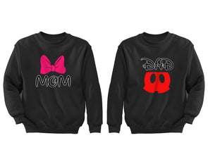 XtraFly Apparel Dad Daddy Mom Mommy Valentine's Matching Couples Pullover Crewneck-Sweatshirt