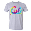 XtraFly Apparel Men's Cali Tie Dye CA California Pride Crewneck Short Sleeve T-shirt
