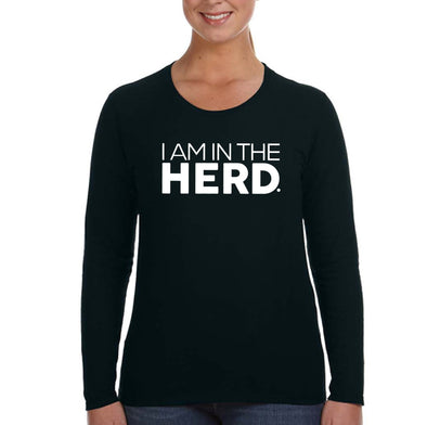 XtraFly Apparel Women&#39;s I Am in the Herd Vaccinated Vaxx Science Long Sleeve T-Shirt
